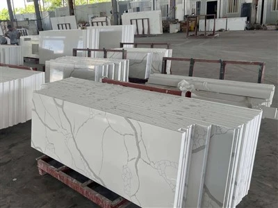 Prefab L-Countertops Calacatta Quartz Berbentuk